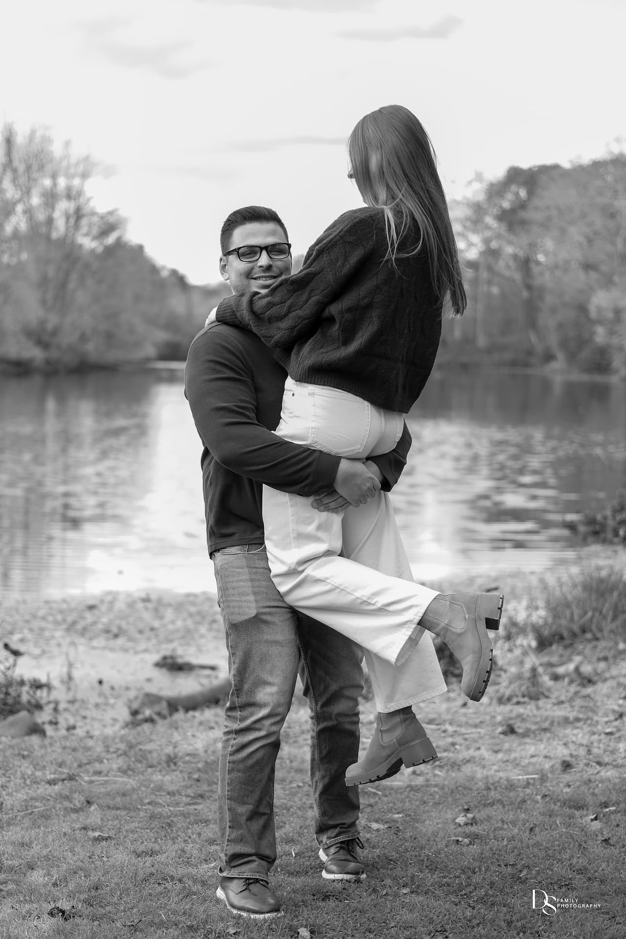 Sweet smiles with autumn color backdrop